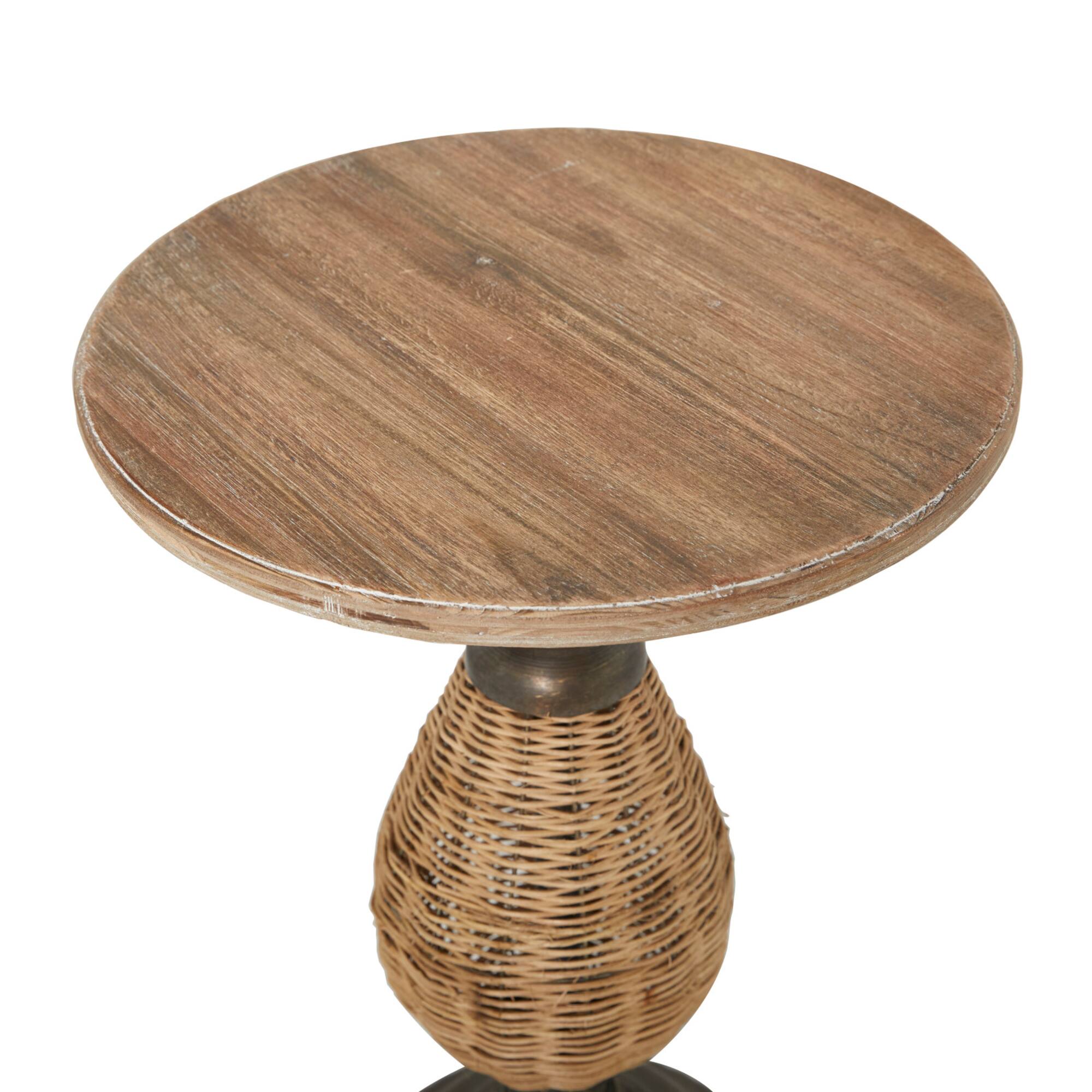 Brown Iron Farmhouse Accent Table, 22" x 15" x 15"